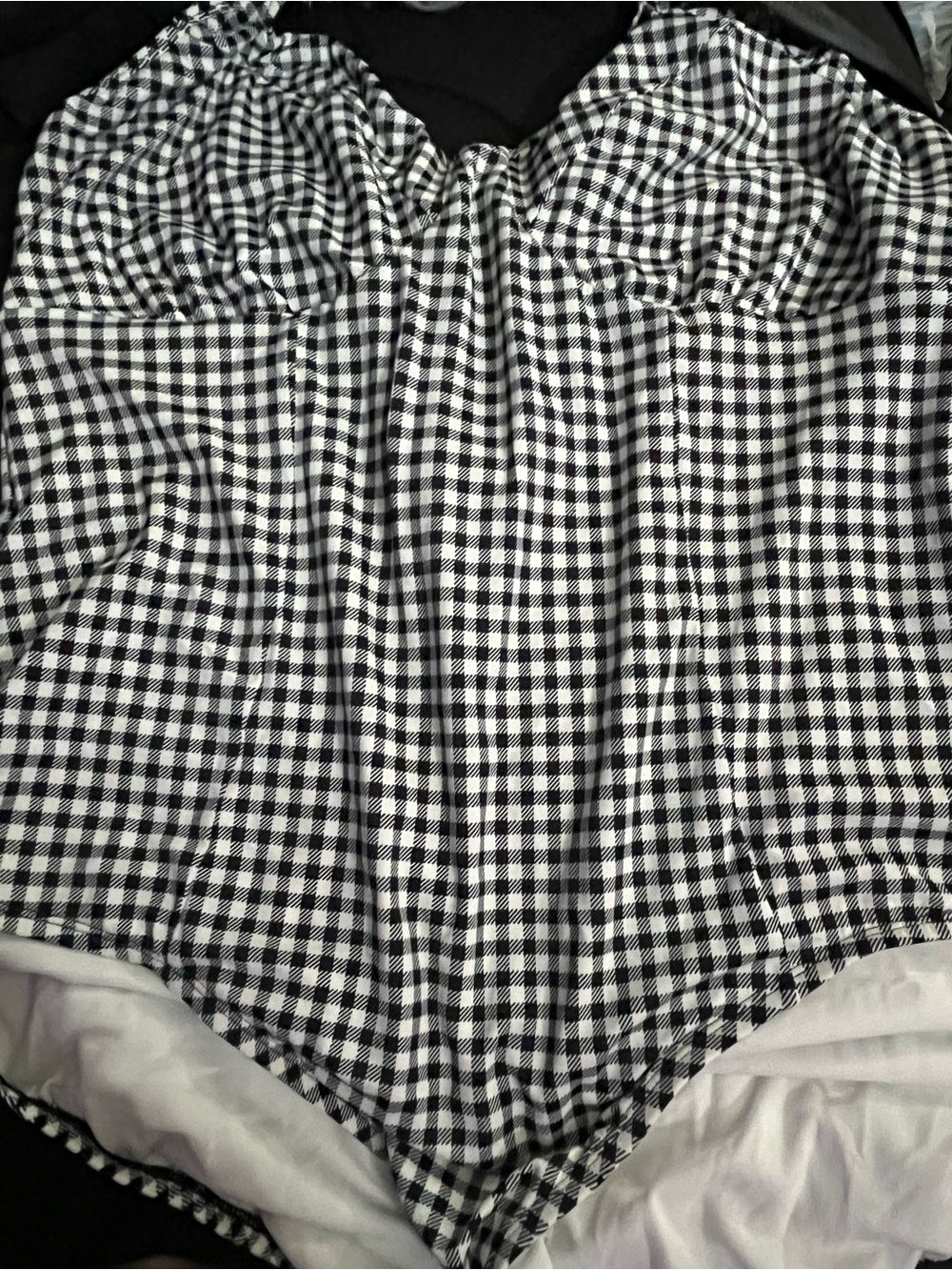Time and Tru Black and White Gingham One-Piece Swimsuit